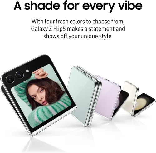 Miniatura 13 de Samsung Galaxy Z Flip5 AI, teléfono celular Android desbloqueado de 512GB, diseño plegable compacto, control con una mano, mejores selfies, gran