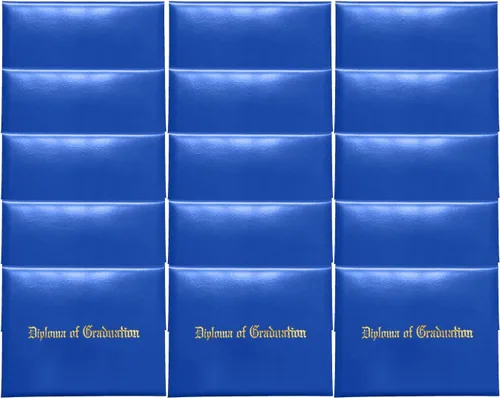 Miniatura 37 de Gradplaza Cubierta de diploma para certificado de 8.5 x 11 pulgadas impreso "Diploma de graduación" negro soporte para diploma liso para escuela