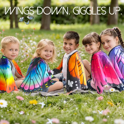 Miniatura 4 de iROLEWIN Alas de mariposa para niñas pequeñas a granel para niñas, alas de disfraces de hadas, juguetes de mariposa, regalos de fiesta, regalos