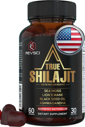 Gomitas Shilajit naturales del Himalaya para hombres, fabricadas en Estados Unidos, verdadero oro puro shilajit del Himalaya para hombres, gomitas,