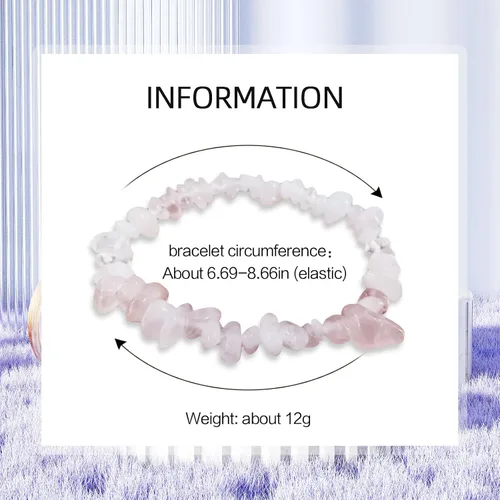 Miniatura 17 de Natural Gemstone Bracelets, Natural Crystal Chip Bead Bracelet, Natural Gemstone Chakra Crystal Healing Stretch Bracelets, Jewelry Accessories