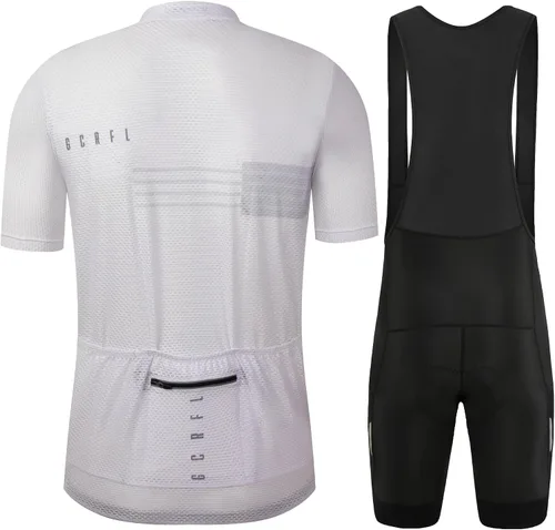 Miniatura 2 de GCRFL Conjunto de camiseta de ciclismo para hombre, camiseta ligera para ciclismo de carretera, pantalones cortos con bolsillos acolchados