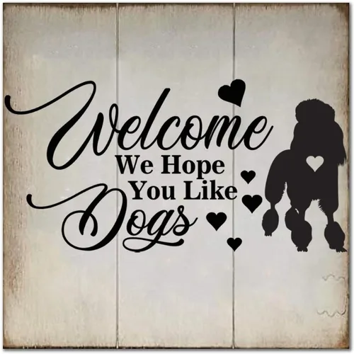 Miniatura 10 de Welcome We Hope You Like American Bully Dog - Letrero de madera clásico para pared, decoración de madera para el hogar, casa de campo, placa