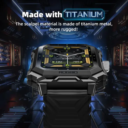 Miniatura 3 de Rogbid Reloj inteligente militar para hombres (respuesta/llamada de marcado) batería de 680 mAh táctico resistente IP69 impermeable reloj