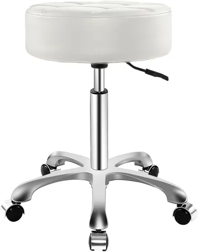 Miniatura 9 de Taburete ajustable con ruedas para el trabajo, médico, tatuaje, sala de belleza, silla hidráulica resistente con ruedas (negro)