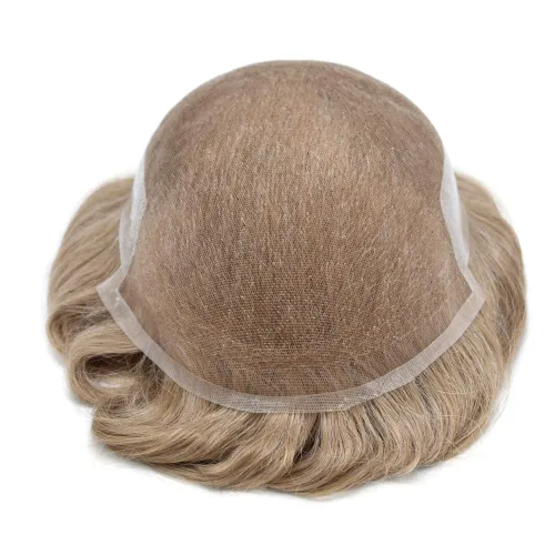Miniatura 3 de Sistema de cabello para hombres, pieza de cabello humano real, tupé para hombres, encaje suizo para hombre, nudo blanqueado para hombre, tupé