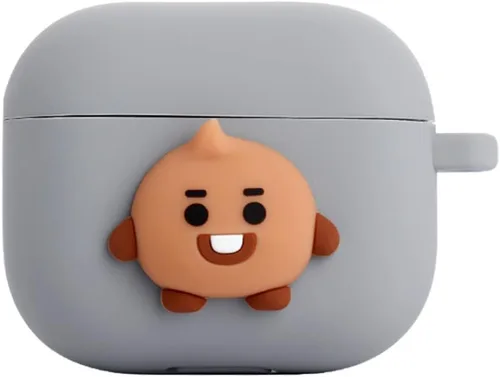 BT21 Funda compatible con Apple AirPods de 3ª generación, funda de silicona color pastel con carga inalámbrica [producto oficial] [7 sabores] Shooky