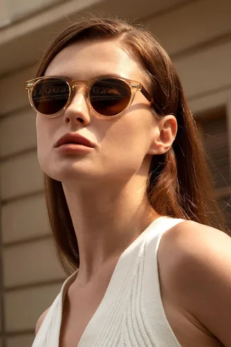 Miniatura 3 de CARFIA Gafas de sol polarizadas de acetato redondo para mujer, protección UV de cara pequeña con funda de cuero CA5288
