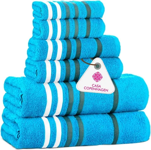 Miniatura 111 de CASA COPENHAGEN Solitaire Juego de 6 toallas - Negro, 600 GSM 2 toallas de baño 2 toallas de mano 2 toallitas, diseñadas en Dinamarca, hechas