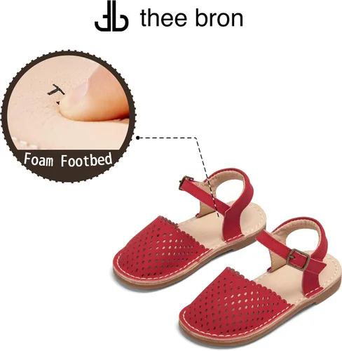 Miniatura 68 de THEE BRON Sandalias cómodas para niñas, zapatos para niños, sandalias rellenas