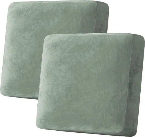 Miniatura 83 de H.VERSAILTEX - Funda de terciopelo elástica y afelpada para protección de cojines de sofá biplaza, silla o sofá, 2 piezas, tamaño grande, color gris