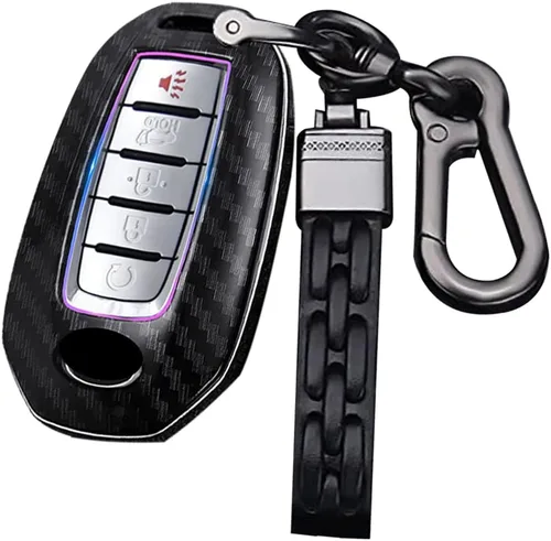 Miniatura 10 de ontto Funda para llavero con llavero compatible con Infiniti 2018 en adelante, funda para llave de automóvil de entrada sin llave, bolsa remota