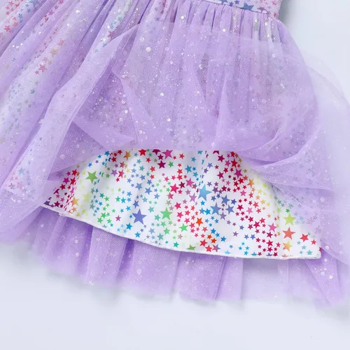 Miniatura 127 de IMEKIS Vestido de princesa de cumpleaños para niña pequeña, confeti brillante, bohemio, arco iris, pastel, sesión de fotos, traje para 1-6T