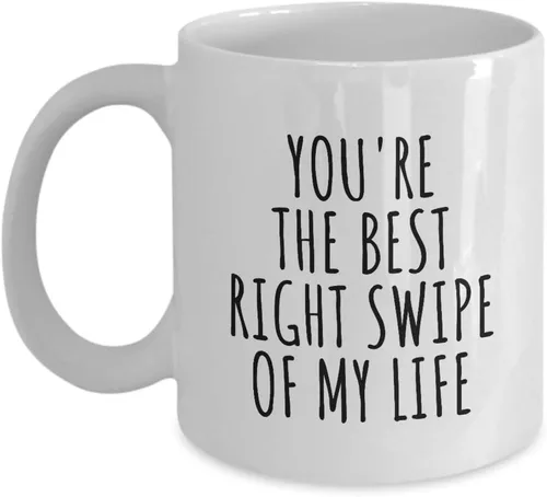Taza deslizada hacia la derecha Regalo divertido para novio novia novio novia en línea Fechado Aplicación Idea de regalo Fecha de aniversario Cita