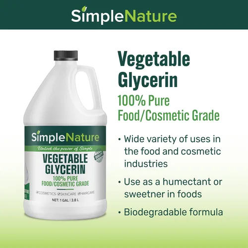 Miniatura 2 de SimpleNature Glicerina vegetal 100% pura – 4 galones – Natural puro grado alimenticio y cosmético para cuidado de la piel, cuidado del cabello