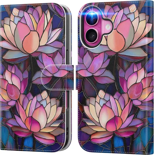 Miniatura 19 de DEENAKIN Funda tipo cartera para iPhone 15 con tarjetero + clip para efectivo, bloqueo RFID, protección contra caídas de grado militar y obras
