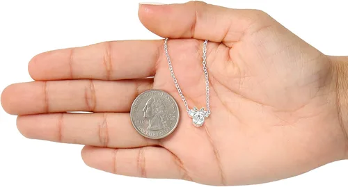 Miniatura 5 de Disney - Collar con colgante de piedra natal de cristal de Minnie Mouse, chapado en plata