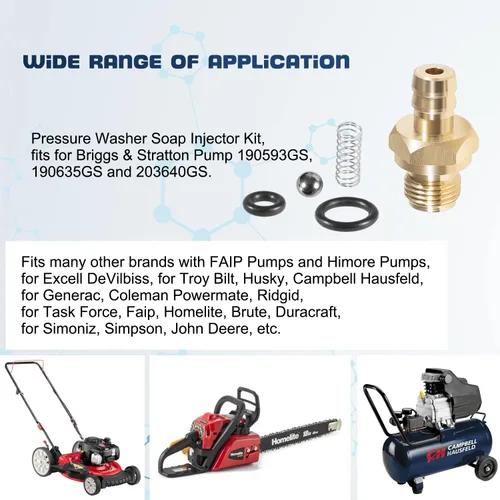Miniatura 5 de Camoo Kit de inyector de jabón químico para lavadora a presión para Briggs & Stratton, Homelite, Ryobi & Husky reemplaza 190593GS 190635GS