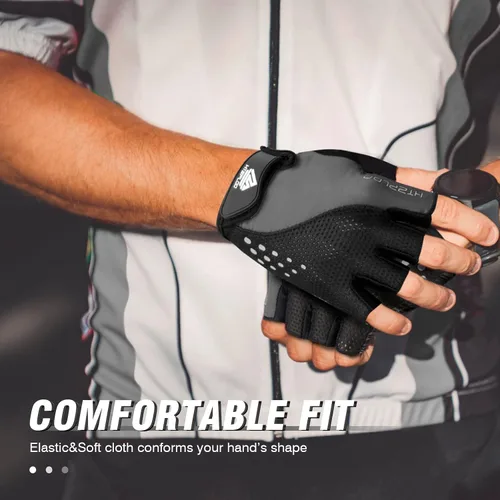 Miniatura 6 de Guantes de ciclismo para hombres y mujeres con almohadilla antideslizante que absorbe los golpes, peso ligero, ajuste agradable, guantes