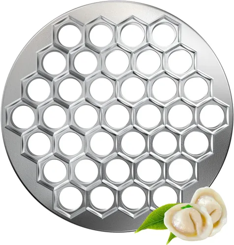 Molde de bolas de masa rusa para hacer ravioles, fabricante de Pelmeni, molde de metal Pelmeni de aleación de aluminio de 37 agujeros, prensa de