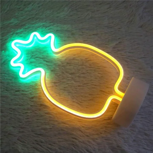 Miniatura 2 de Cartel de neón LED para interior, luz nocturna con base de soporte, funciona con batería/USB, luz decorativa de neón