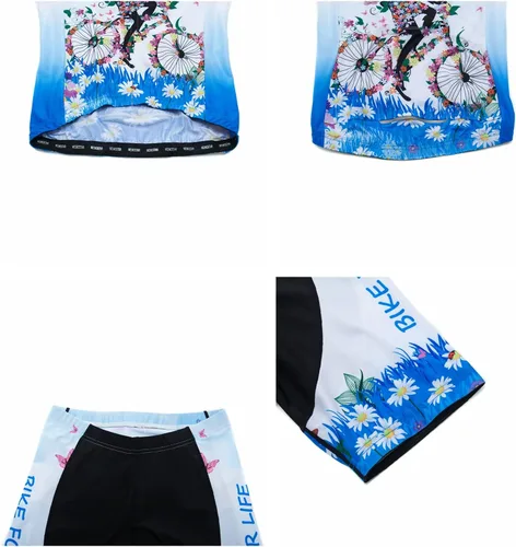 Miniatura 5 de Conjunto de pantalones cortos de ciclismo para mujer, traje de bicicleta acolchado para mujer