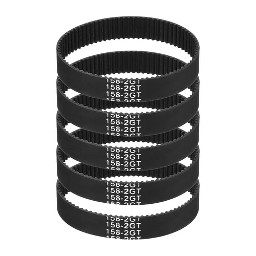 Miniatura 54 de MECCANIXITY 3.780 in GT-2 correa dentada, 5pcs 0.354 in ancho 0.079 in paso impresión 3D GT-2 correa dentada caucho de bucle cerrado, negro