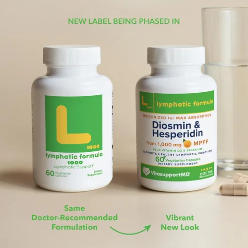 Miniatura 4 de VITASUPPORTMD Fórmula linfática, diosmina hesperidina 1000 mg, apoyo linfático MPFF, soporte del sistema linfático, vitamina D3 y suplemento