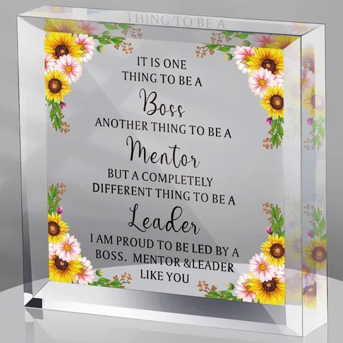 Blulu Regalos de jefa para mujer, citas inspiradoras, regalos de oficina para mujeres, decoración de oficina de mentor, recuerdo de Navidad y