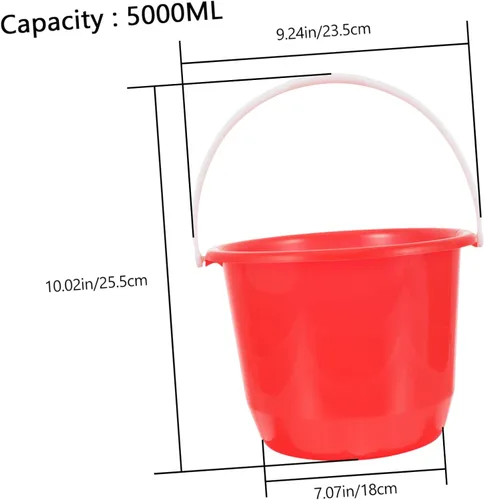 Miniatura 4 de Cubo de agua de plástico con asa, cubo multiusos portátil para jardinería en casa, playa y riego de perros, lavado ligero y duradero