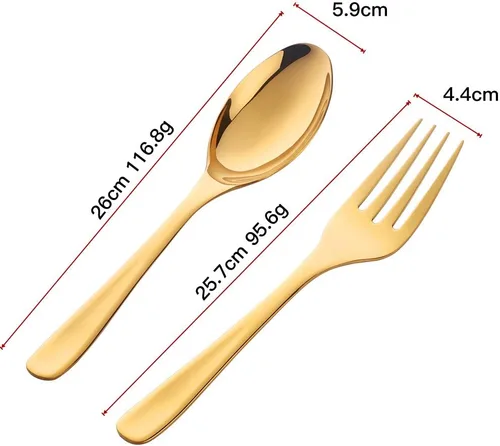 Miniatura 7 de Buyer Star Utensilios para servir ensaladas, acero inoxidable de 10 pulgadas de mango largo, para bufé, fiesta, catering, cucharas