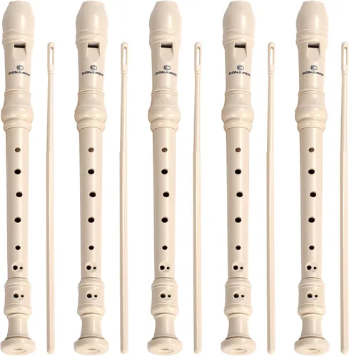 Miniatura 13 de CONJURER Grabadora soprano para niños y estudiantes, 10 unidades, flauta alemana de 8 agujeros, para principiantes, con varilla de limpieza y bolsa