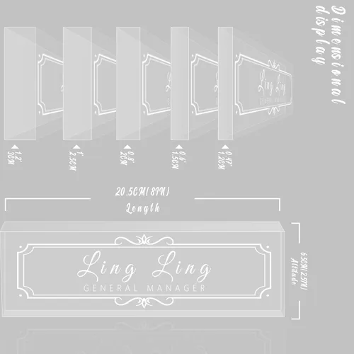 Miniatura 3 de Placa de nombre de escritorio personalizada, placa de identificación acrílica, placas de identificación grabadas personalizadas con logotipo/foto