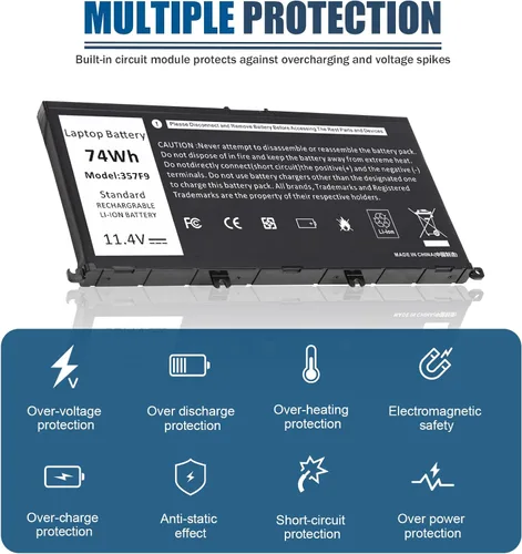 Miniatura 5 de Fancy Buying 74Wh 0GFJ6 357F9 - Batería para portátil Dell 15 7000 7559 7567 7566 7759 7557 5577 INS15PD Series P57F P57F003 P65F P65F001 71JF4 0