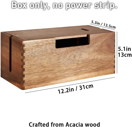 Miniatura 7 de Yosoo Health Gear Wood Cable Management Box, Premium Wooden Cord Hider Organizer for Power Strip and TV Wires, with Simple Design for Desk Floor