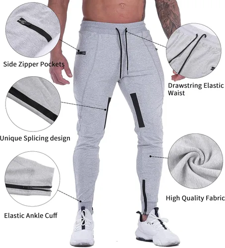 Miniatura 4 de MAIKANONG Pantalones deportivos para hombre, pantalones cónicos, informales, para entrenamiento, gimnasio, entrenamiento, pantalones ajustados
