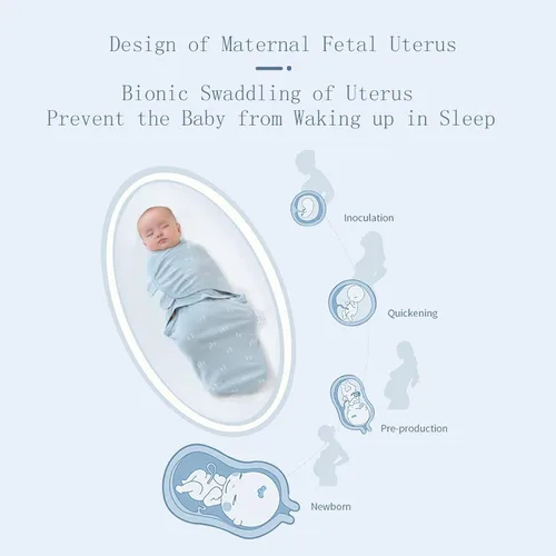 Miniatura 5 de insular Envoltura para bebé, manta para recién nacido y bebé, juego de pañales ajustable para niños y niñas, saco de dormir de algodón suave