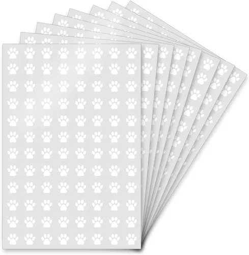Miniatura 10 de Calcomanías de Huellas de Pata Negras de 0.5 Pulgadas, Autoadhesivas para Álbumes de Recortes/Manualidades DIY para Niños/Calcomanías de Recompensa