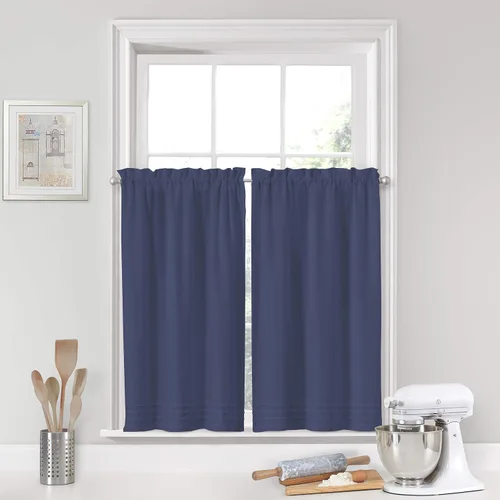 Miniatura 6 de VUE Kingsbury - Par de paneles pequeños para ventana de privacidad, baño, sala de estar, 52 x 24 pulgadas, color blanco