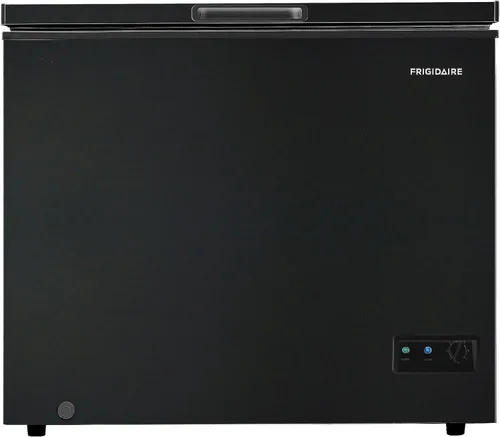 FRIGIDAIRE EFRF7003-BLACK Congelador profundo de cofre, 7 pies cúbicos, negro con termostato ajustable removible, cesta de alambre con revestimiento