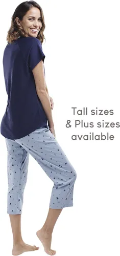 Miniatura 5 de jijamas Increíblemente suave juego de pijama de algodón Pima para mujer, capri