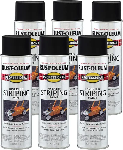 Miniatura 8 de Rust-Oleum P2548849-6PK Pintura en aerosol profesional para pintar rayas invertidas, 18 onzas, amarillo de tráfico, paquete de 6