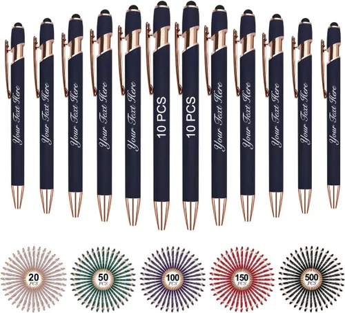 Miniatura 34 de Bolígrafos personalizados personalizados con nombre y texto a granel, 10 bolígrafos personalizados con grabado gratis, regalo para mujeres