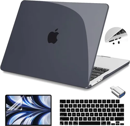 Miniatura 12 de Teryeefi Funda compatible con M3 MacBook Air de 15 pulgadas 2023 2024 versión A3114/A2941, carcasa rígida de plástico con cubierta de teclado