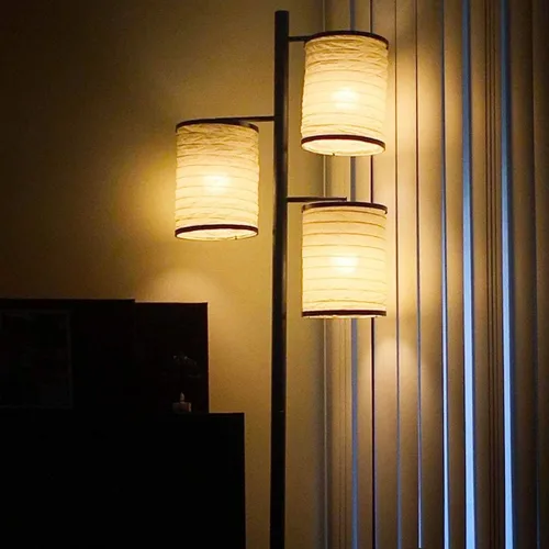 Miniatura 3 de Brightech Liam - Lámpara de pie, gran decoración de sala de estar, lámpara de árbol para oficinas, lámpara de pantalla de linterna asiática