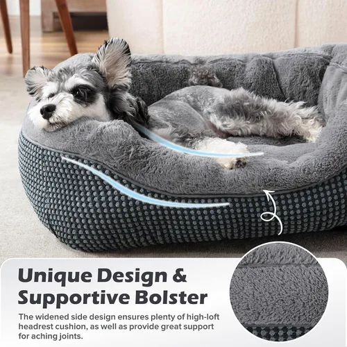 Miniatura 4 de Invenho - Camas para perros pequeños y medianos lavables, ortopédicas, calmantes, autocalentamiento, suaves, duraderas, con fondo antideslizante