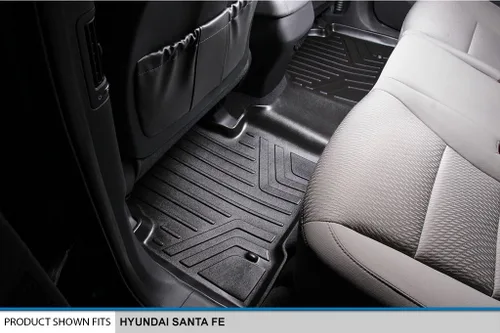 Miniatura 4 de MAXLINER Juego de alfombrillas de 2 filas y forro de carga detrás de la segunda fila, color negro para Hyundai Santa Fe 2013-2018 con asiento