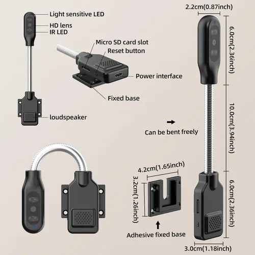 Miniatura 7 de W8 - Mini cámara de seguridad inteligente para el hogar, compatible con WiFi de doble banda de 5 GHz y 2.4 GHz, video FHD de 1920 x 1080, visión