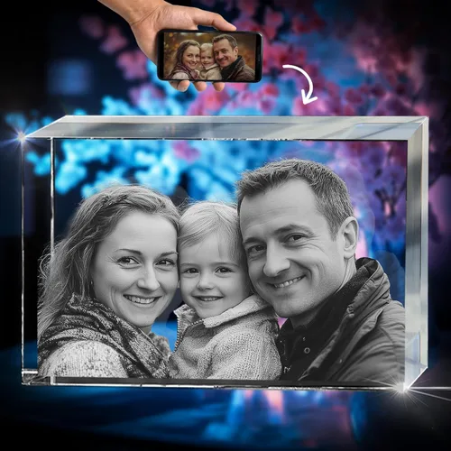 Miniatura 20 de 3D innovation Foto de cristal 3D, regalos conmemorativos personalizados para mamá, papá, esposa, hombres, mascotas, imagen de vidrio personalizada