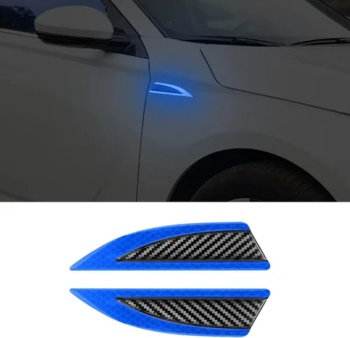 Miniatura 9 de Adhesivo reflectante de seguridad para automóvil, marcador lateral de fibra de carbono, advertencia de seguridad, tira anticolisión, protección